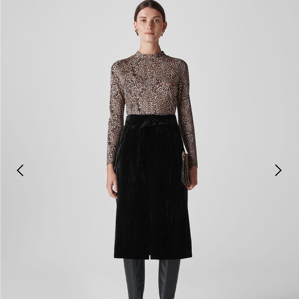 Whistles crushed velvet skirt